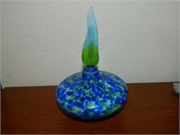 Beautiful Green & Blue Glass Perfume Bottle