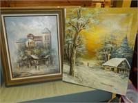 2 Very Nice Vintage Oil Paintings on Canvas