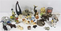 27 figurines animales en porcelaine, plâtre,