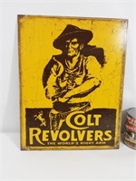 Affiche métallique neuve Colt Revolvers