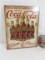 Affiche métallique neuve Coca-Cola