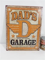 Affiche métallique neuve Dad's Garage