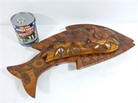 Plat poisson en bois sculpté