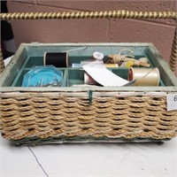 Early Sewing Basket and Notions