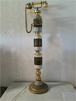 VINTAGE BRASS STANDING ROTARY PHONE