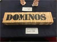 "DOMINOES" WOODEN SIGN DISQUISED AS DOUBLE SIX