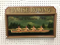 HAND PAINTED WOODEN PLAQUE OF THE 1906 TAMISE