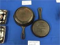 TWO U.S. MADE CAST IRON SKILLETS ONE IS A