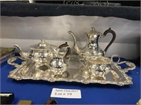 HAND CHASED RIDEAU SILVER PLATED FOUR PIECE