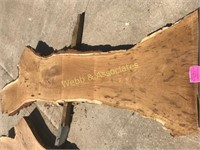 8’ 2 ¼” x 18-28” rustic burr oak (worm holes)