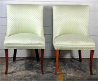 Pair of Mint Green Upholstered Chairs