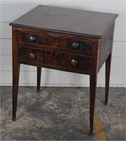 American Hepplewhite Two Drawer Table