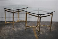 Pair of La Barge Brass Side Tables