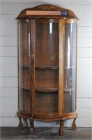 Oak Bow Front Curio Cabinet