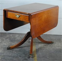 Drop Leaf Pedestal Table w/ Drawer