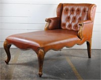 Maitland Smith Leather Chaise Lounge