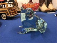 SIGNED HAND BLOWN ART GLASS FROG 3"