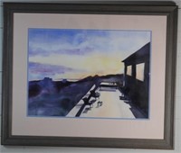 Jane Carter "View at Sunset" Original Watercolor