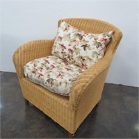 Wicker Arm Chair Lounge with Cushions