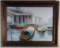 Oil on Canvas of Boats