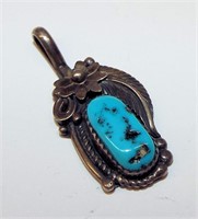 Timothy Bee Sterling Silver & Turquoise Pendant