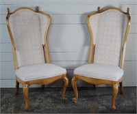 Pair of Straight Back Wing Chairs