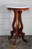 Walnut Marble Top Plant Stand