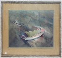 J. P. Olmes Watercolor Of Sailboat