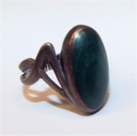 Sterling Silver Ring With Green Stone