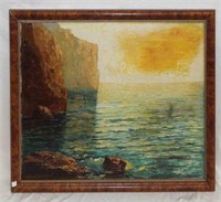 Signed Oil On Canvas Ocean Scene, G. P. Aboni