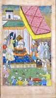 SIX FRAMED PERSIAN MINIATURE PAGES