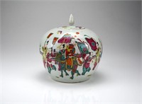 CHINESE FAMILLE ROSE COVERED JAR