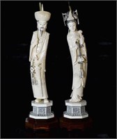 PAIR OF FIGURES OF CHINESE EMPEROR & EMPRESS