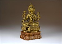 TIBETAN GILT BRONZE TARA