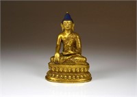 CHINESE GILT BRONZE SEATED AMIDA BUDDHA