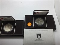 PAIR OF 1989 SILVER DOLLAR PROOF "PROCLAIMING THE