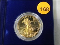 1986-W PROOF GOLD AMERICAN EAGLE ($50.) IN PRESENT