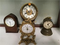 4 PC LOT OF VINTAGE TABLE CLOCKS -  LOCAL PICK-UP