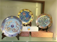 3 PC CLOISONNÉ' PLATES - FROM AN ORIGINAL WORK OF