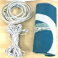 8' x 16' RV Mat, Water Hose, & 130' Nylon Rope