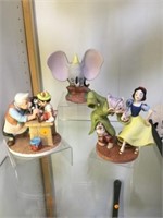 3 PC DISNEY FIGURINE LOT - DUMBO, SNOW WHITE & 7 D