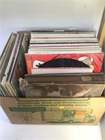 BOX OF VINTAGE RECORD ALBUMS