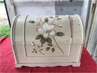 Large Wooden Box With Hand Painted Flowers