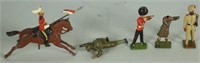 MIXED LOT OF FIVE 19th CENTURY PAINTED TIN SOLDIER