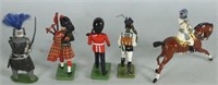 MIXED LOT OF FIVE 19th CENTURY PAINTED TIN SOLDIER