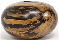 Contemporary Polished Persimmon Turned Wood Vessel