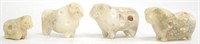 4 Carved Stone Animal Figures