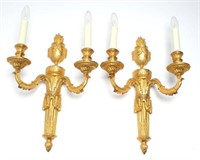 Pair of Neoclassical Gilt Bronze Sconces