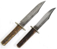 2 Victorian Sheffield Hunting Knives, ca. 1885