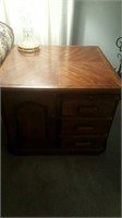 End table with door and 3 drawers